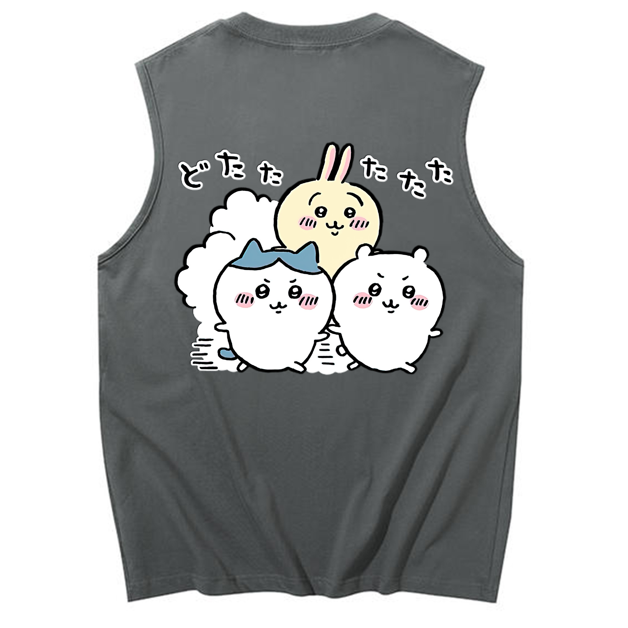（画像用） ちいかわ ハチワレ Chii-kawa hachiware コットン100％タンクトップ（背面プリント）
